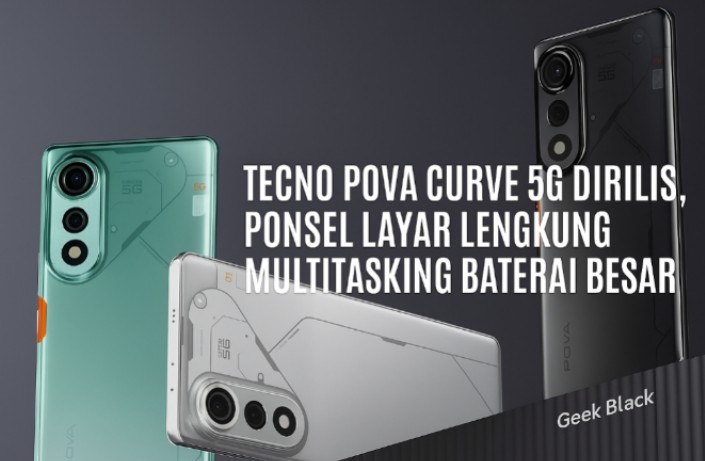 Tecno Pova Curve 5G Dirilis, Ponsel Layar Lengkung Multitasking Baterai Besar