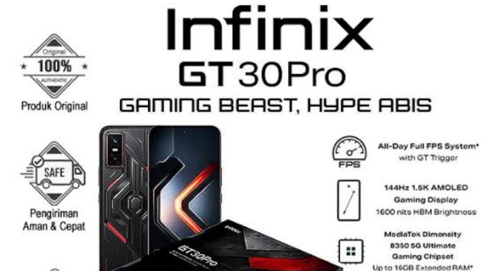 Infinix GT 30 Pro: Ponsel Gaming Mid-Range dengan Teknologi MAGT, Cepat dan Super Efisien