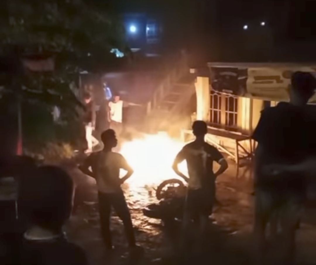 Sepeda Motor Warga Marpen Ogan Ilir Ludes Terbakar, Usai Kena Percikan Api Petasan Saat Rayakan Tahun Baru