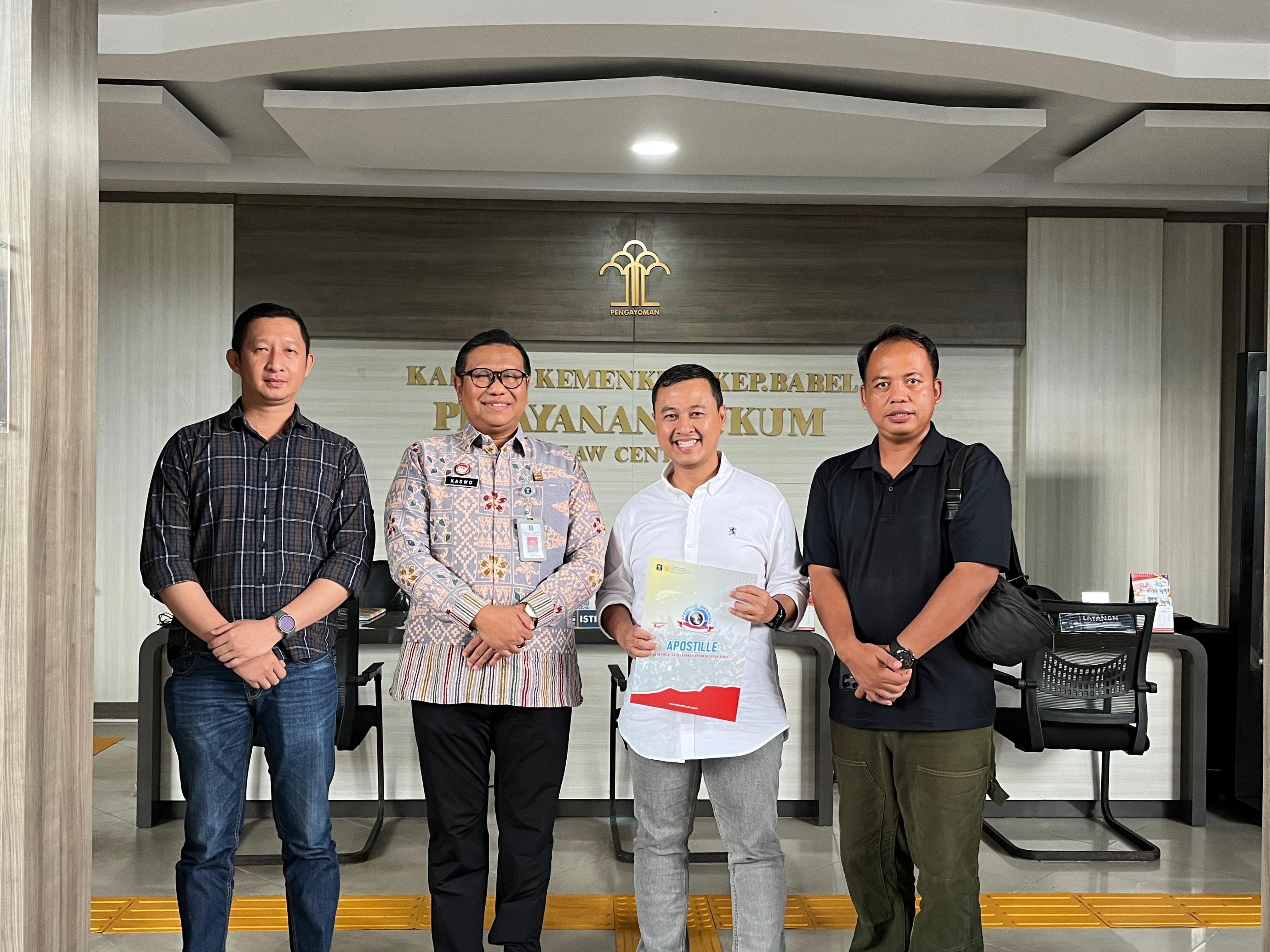 Layanan Legalisasi Dokumen Lintas Negara di Kanwil Kemenkum Babel Capai 230 Permohonan hingga Juli 2025