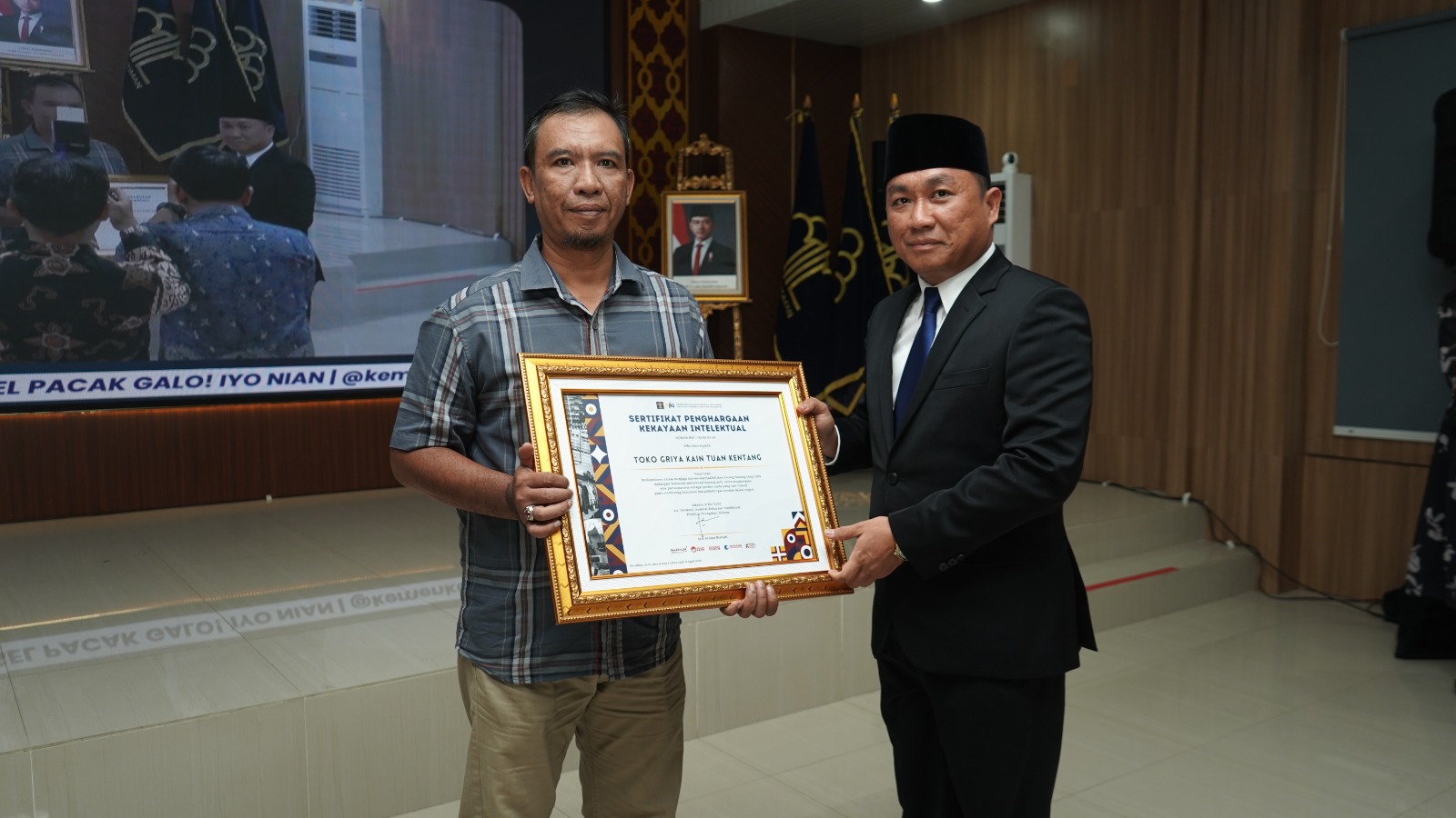 10 Pusat Perbelanjaan di Sumsel Raih Sertifikat Kekayaan Intelektual dari Kemenkum
