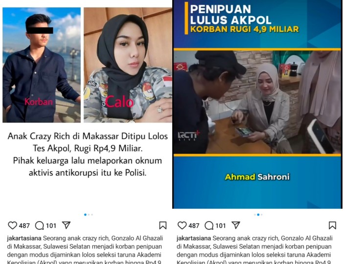 Anak Pengusaha Skincare Makassar Jadi Korban Penipuan Akpol Rp4,9 M, Pelakunya Istri Crazy Rich Tanjung Priok?