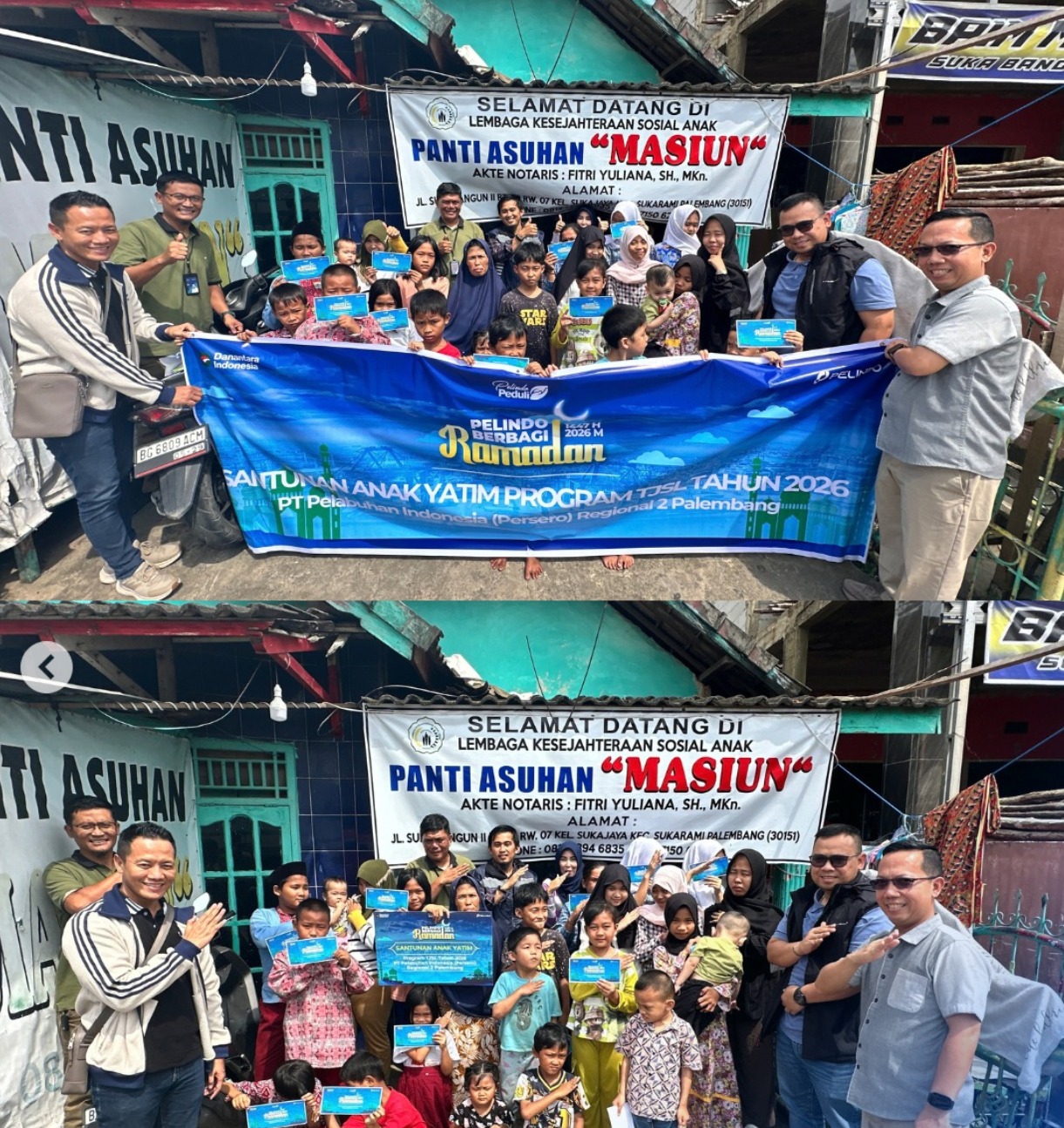Pelindo Reg 2 Palembang Salurkan Santunan ke Anak Yatim Melalui Program Pelindo Berbagi Ramadhan