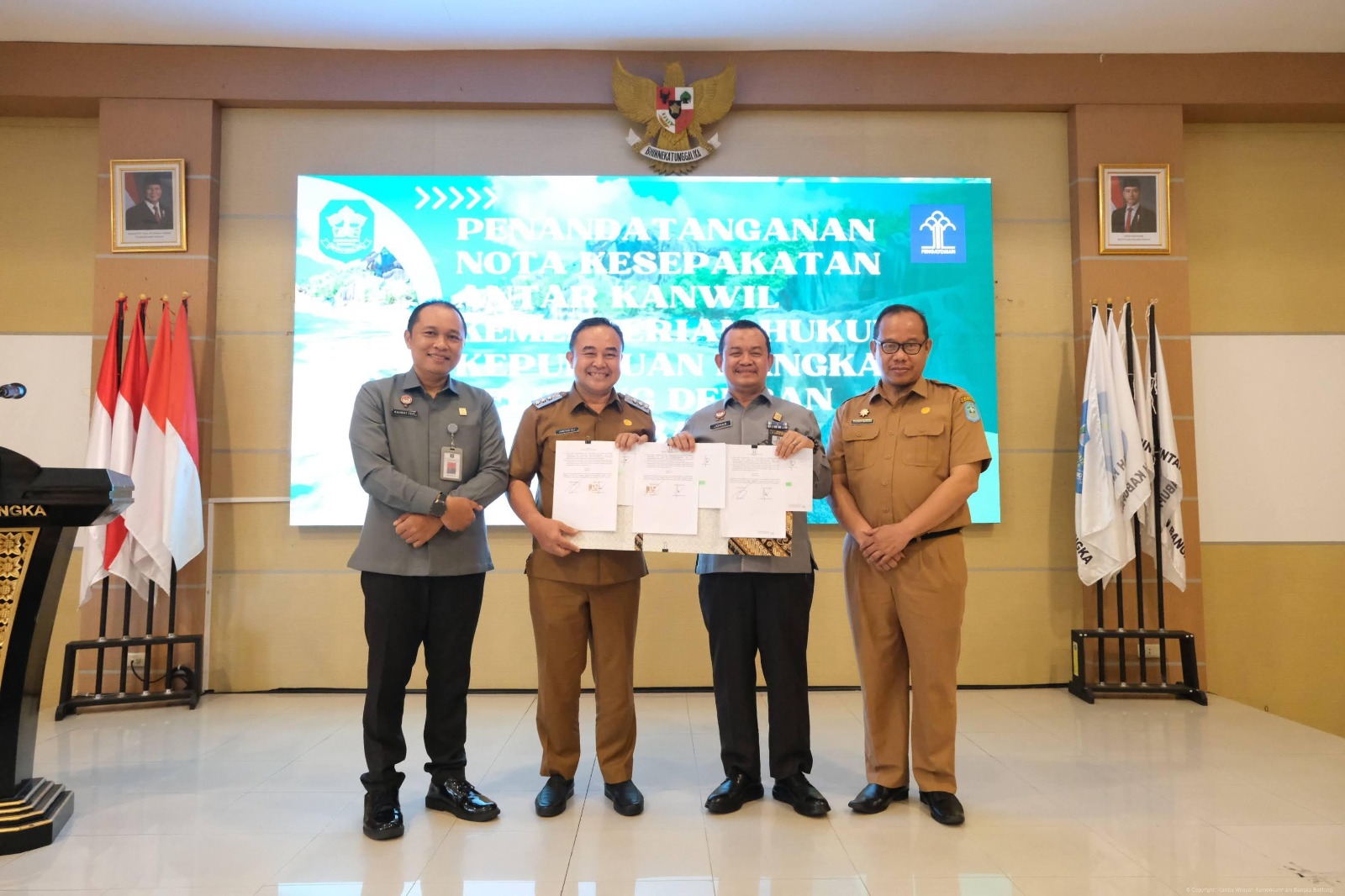 Kanwil Kemenkum Babel dan Pemda Tandatangani Nota Kesepakatan Optimalisasi Tusi