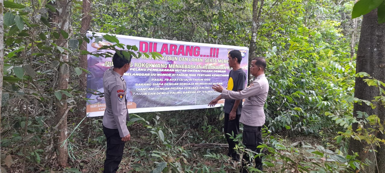 Cuaca Panas dan Minim Hujan, Polsek Tanjung Batu Ogan Ilir Gencar Lakukan Patroli Terpadu Cegah Karhutla