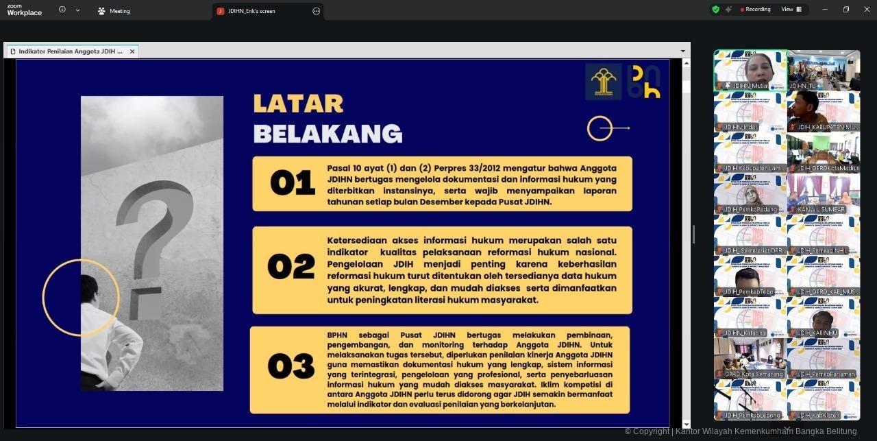 Bagaimana Kanwil Kemenkum Babel Menyikapi Kebijakan Baru Penilaian Kinerja JDIHN 2026?