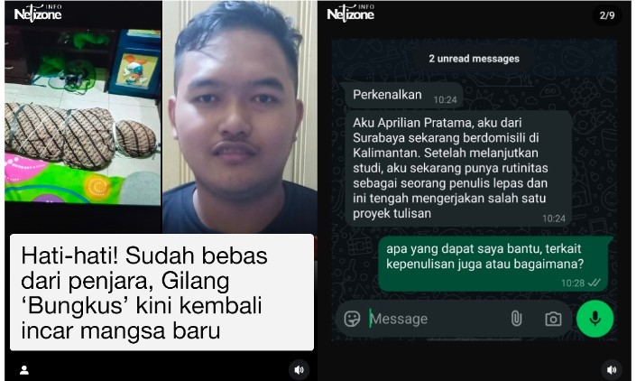 Gilang Bungkus Berulah Lagi, Beredar Chattingan Bujukan Demi Salurkan Hasrat Dalih Proyek Penulisan