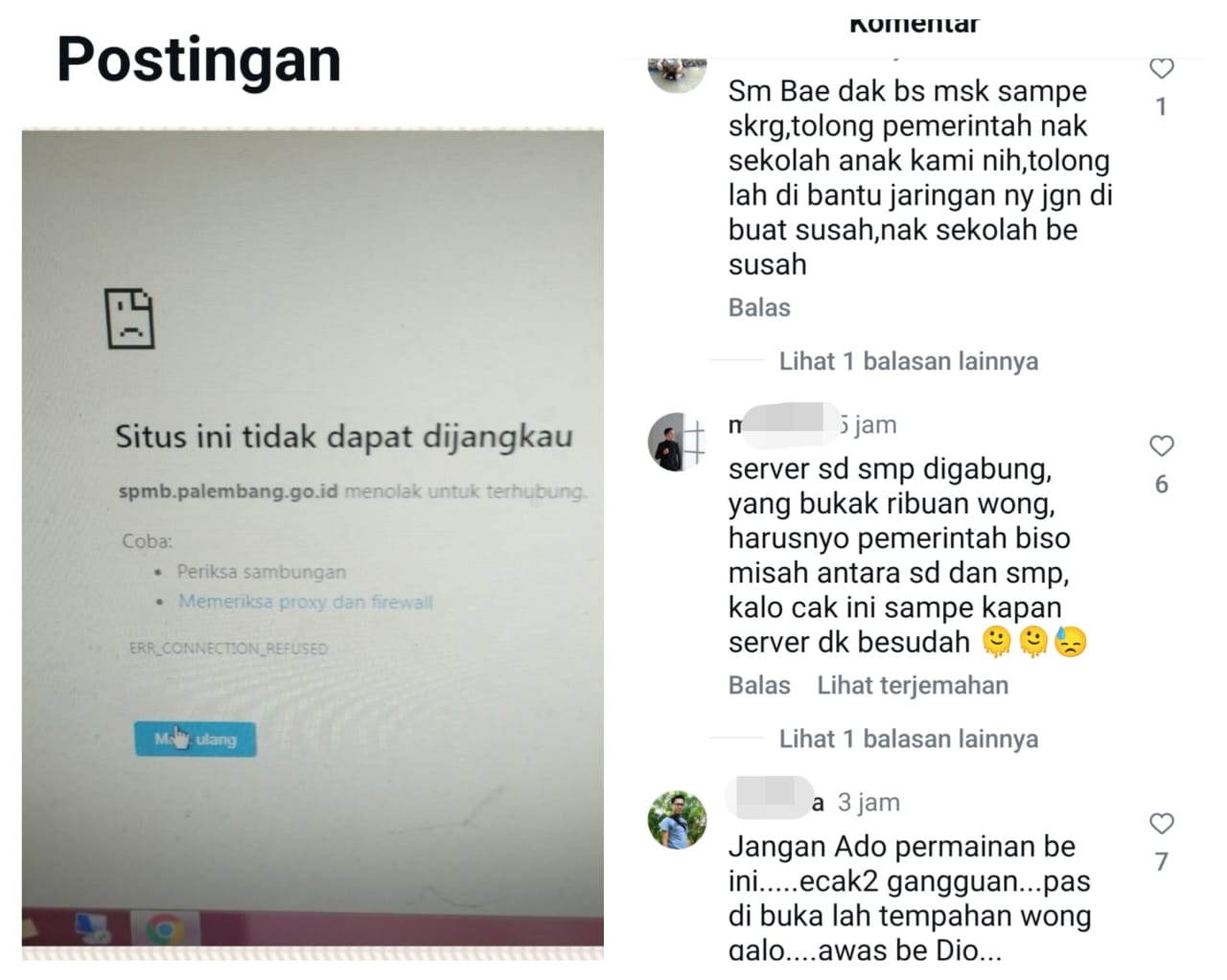 Website Pendaftaran SPMB SMPN di Palembang Tak Bisa Diakses, Orang Tua Dibikin Resah, Mau Sekolah Aja Susah!