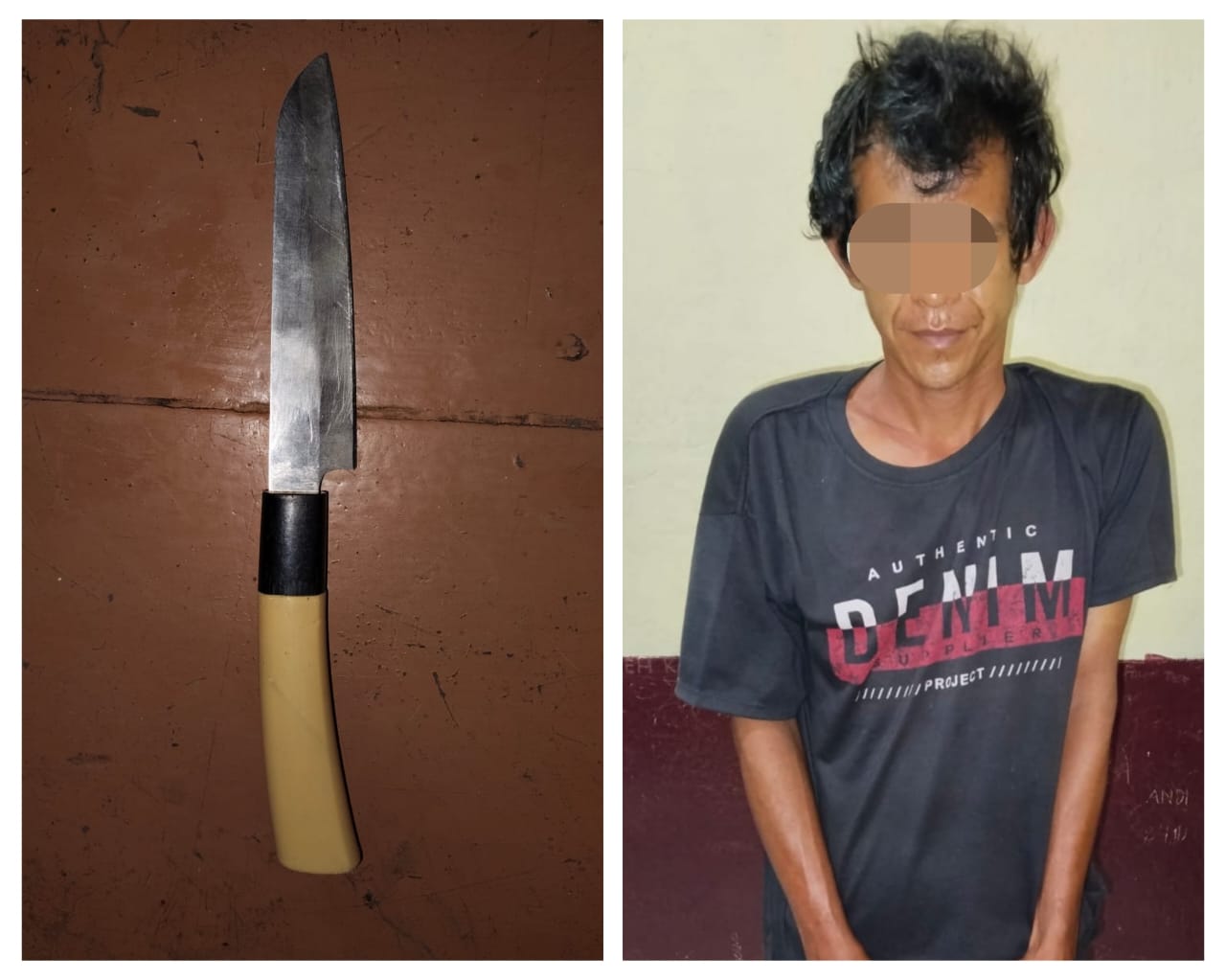 Sembunyikan Pisau di Pinggang, Pria di Ogan Ilir Diciduk Anggota Polsek Tanjung Raja