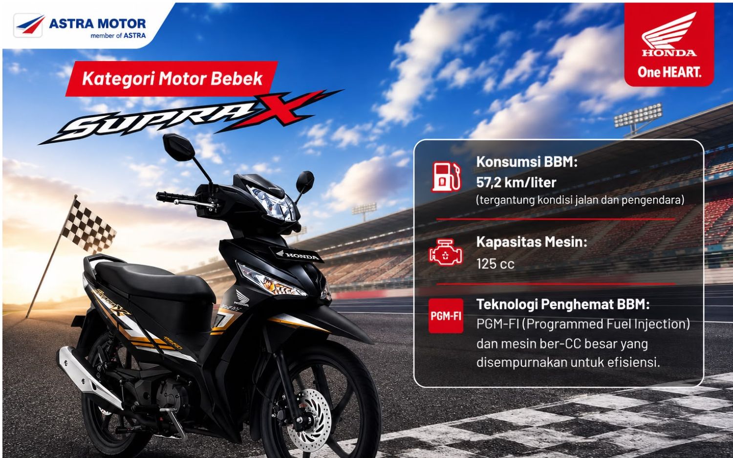 Honda Supra X 125 Masih Menarik di 2026, Irit BBM hingga 57,2 Km per Liter