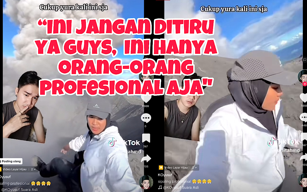 Viral Konten Pendaki Cewek ‘Si Paling Profesional’ Lari Kocar Kacir Saat Pendakian Ilegal di Gunung Api Dukono