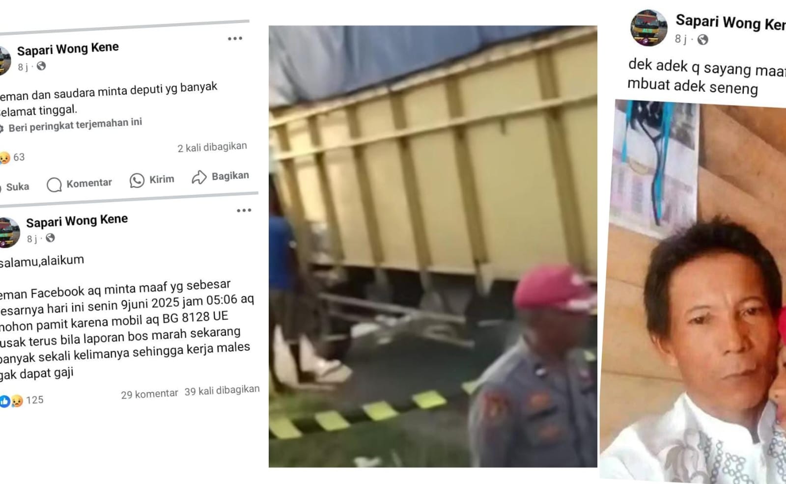 Sopir Ditemukan Gantung Diri di Bak Truk, Sempat Tulis Postingan Permohonan Maaf ke Istri dan Teman di FB