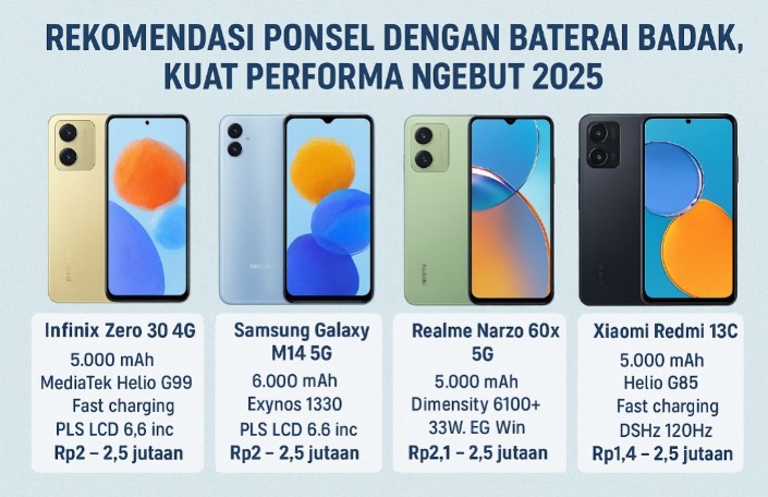 Infinix Zero 30 Tetap Terbaik di Kelasnya, Ini Rekomendasi Ponsel Baterai Badak dan Performa Ngebut 2025