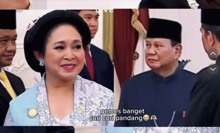 Baper se Indonesia Raya, Gegara Prabowo dan Tatiek Keciduk Saling Lirik, Netizen: HTS yang gak Pernah Putus