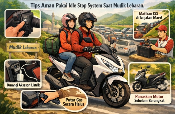Mudik Lebaran Naik Motor? Begini Cara Aman Mengoptimalkan Idle Stop System Honda agar Aki Tidak Tekor