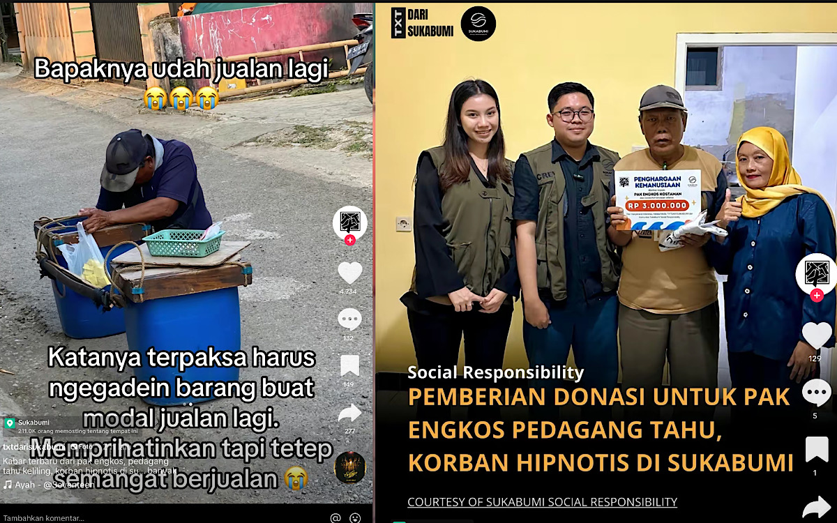 Netizen Gercep Ganti Uang Pak Engkos Pedagang Tahu di Sukabumi Terkena Hipnotis di Kampung Babakan Cisarua 