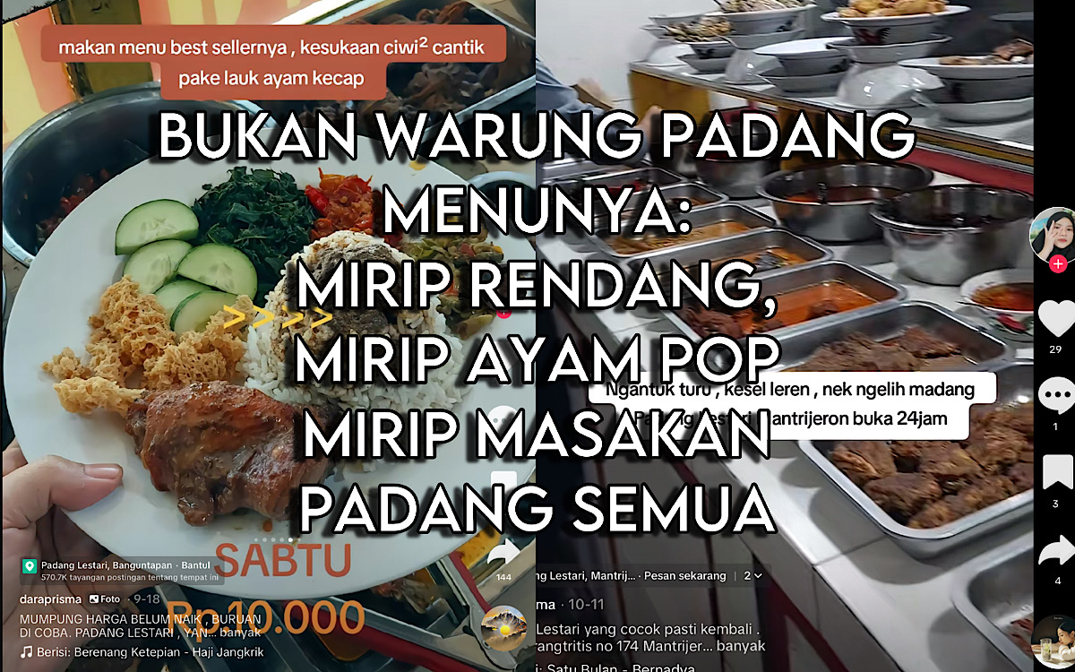 Cara Ngatasi Supaya Tidak Dirazia Paguyuban Masakan Padang, Tulis Saja ‘RM Ini Menunya Mirip Masakan Padang’