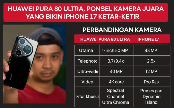 Huawei Pura 80 Ultra, Ponsel Kamera Juara yang Bikin iPhone 17 Ketar-ketir