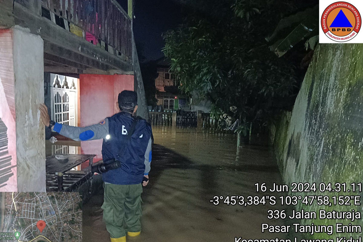 Banjir Bandang Terjang Tanjung Enim, 22 KK Terdampak