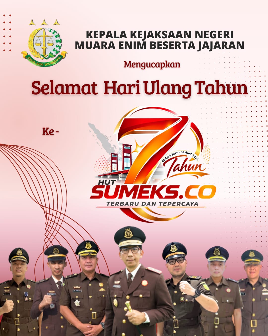 Kejari Kabupaten Muara Enim Mengucapkan Selamat HUT ke-7 SUMEKS.CO tahun 2026