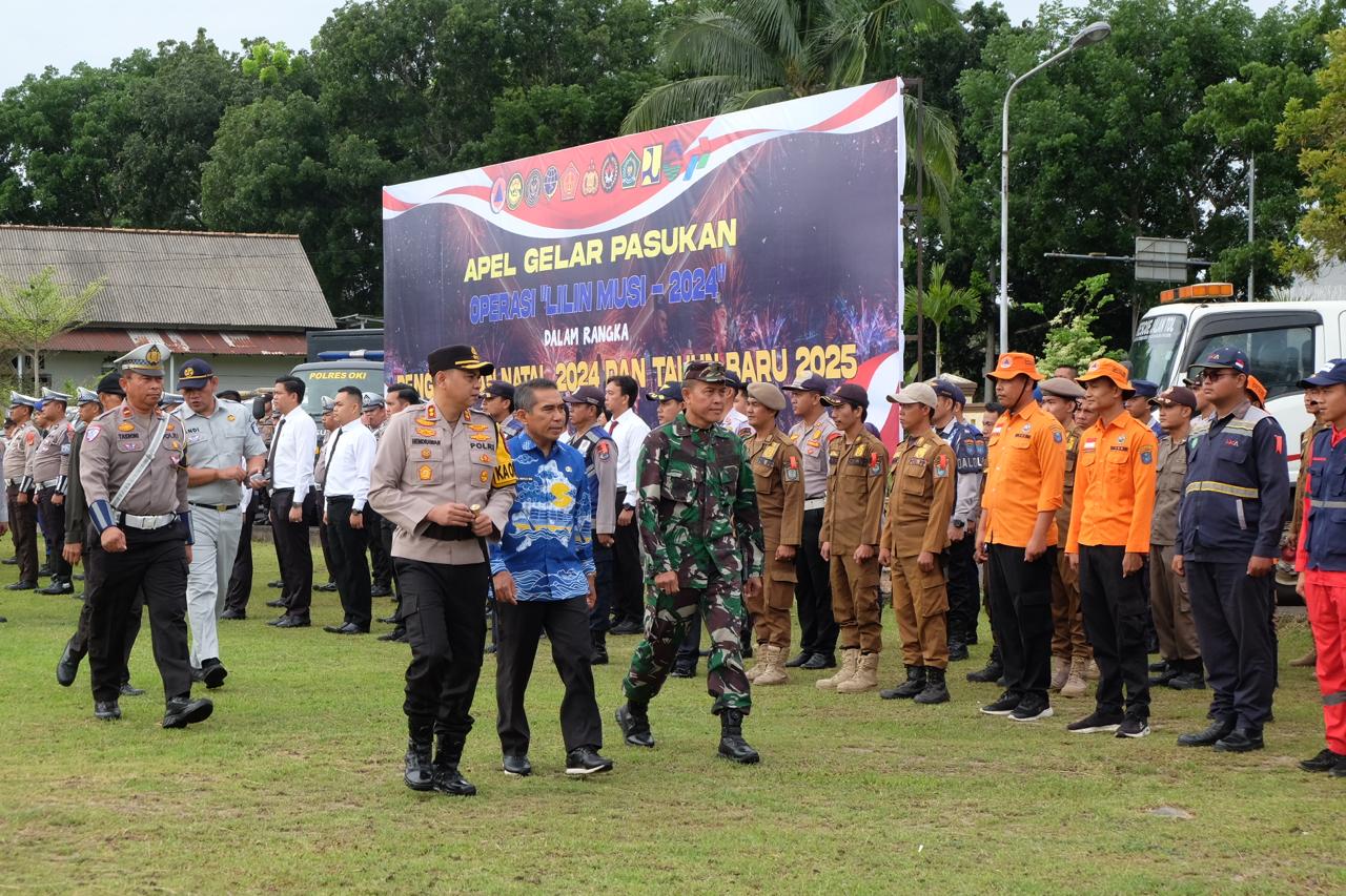 Operasi Lilin Musi, Ratusan Personel Gabungan Amankan Nataru 2024/2025 di Kabupaten OKI