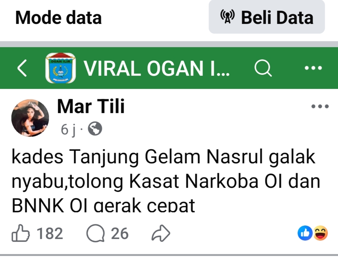 Viral di Medsos, Kades Tanjung Gelam Ogan Ilir Dituding Sering Nyabu, Minta Polisi dan BNN Gerak Cepat