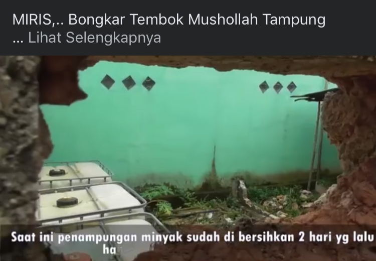 Beredar, Video Diduga Penampungan Minyak Ilegal di Talang Buruk Palembang