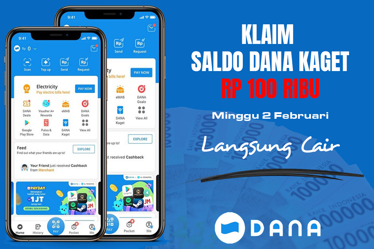 Link DANA Kaget Terbaru Minggu 2 Februari 2025! Saldo Rp100 Ribu Auto Dibayar Kontan, Rebutan Sekarang