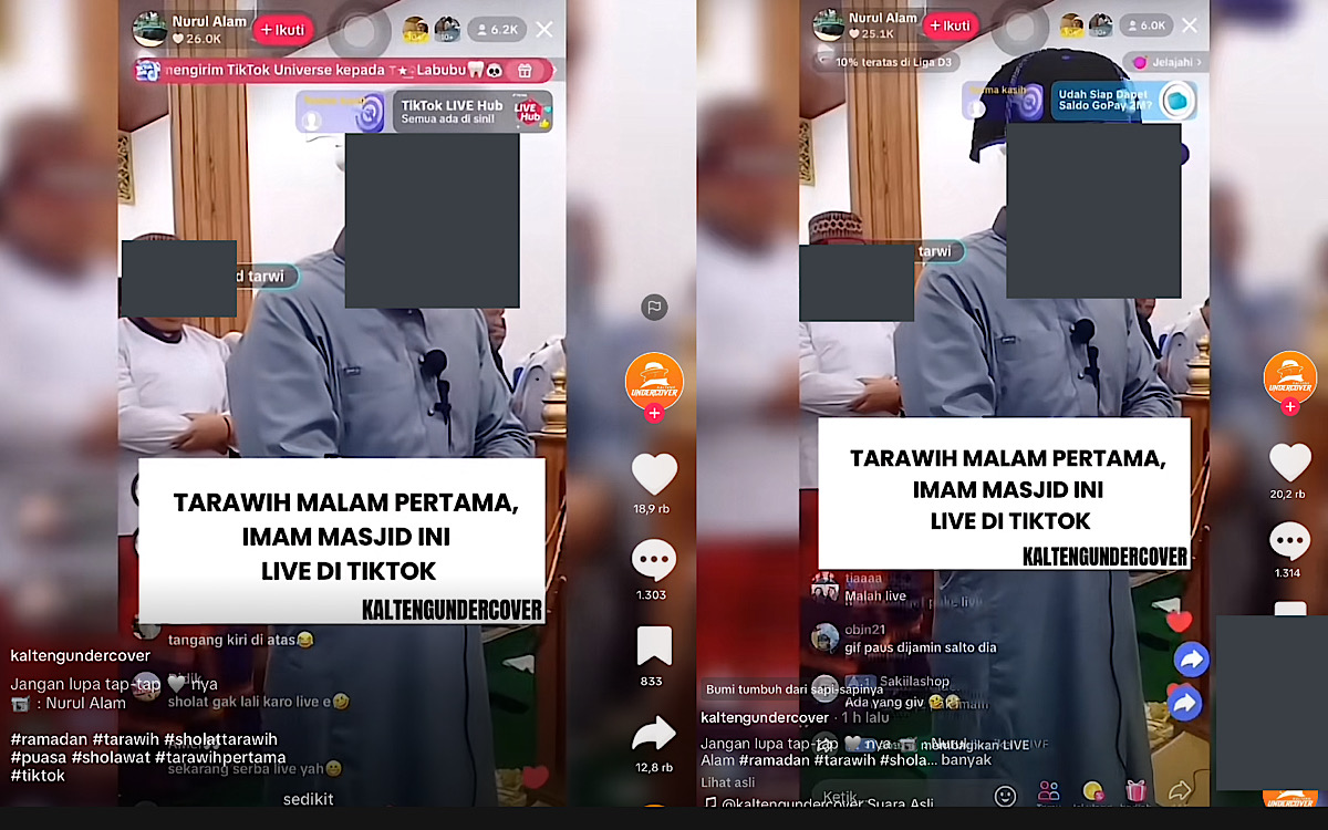 Viral Video Imam Tarawih Live di TikTok, Komentar Netizen Bikin Salfok, Berikut Faktanya  