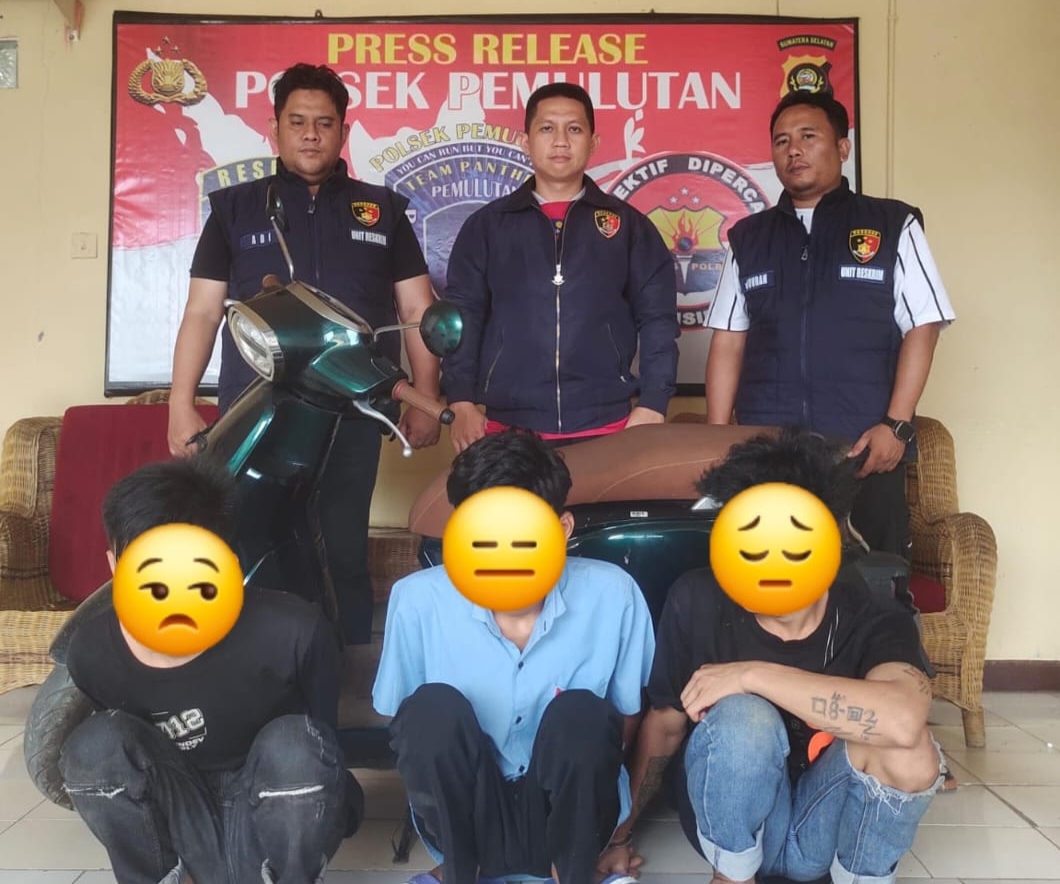 Usai Bobol Rumah Warga, 3 Resedivis Berhasil Diamankan Tim Panther Unit Reskrim Polsek Pemulutan Ogan Ilir