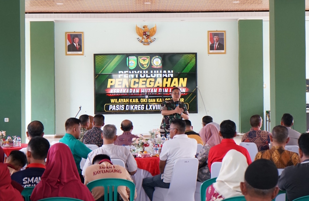 Pencegahan dan Sinergi Lintas Sektor Hadapi Ancaman Karhutla Materi Seskoad Penyuluhan di Kodim 0402/OKI