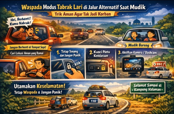 Waspada Modus Tabrak Lari di Jalur Alternatif Saat Mudik: Ini 7 Trik Aman Agar Tak Jadi Korban