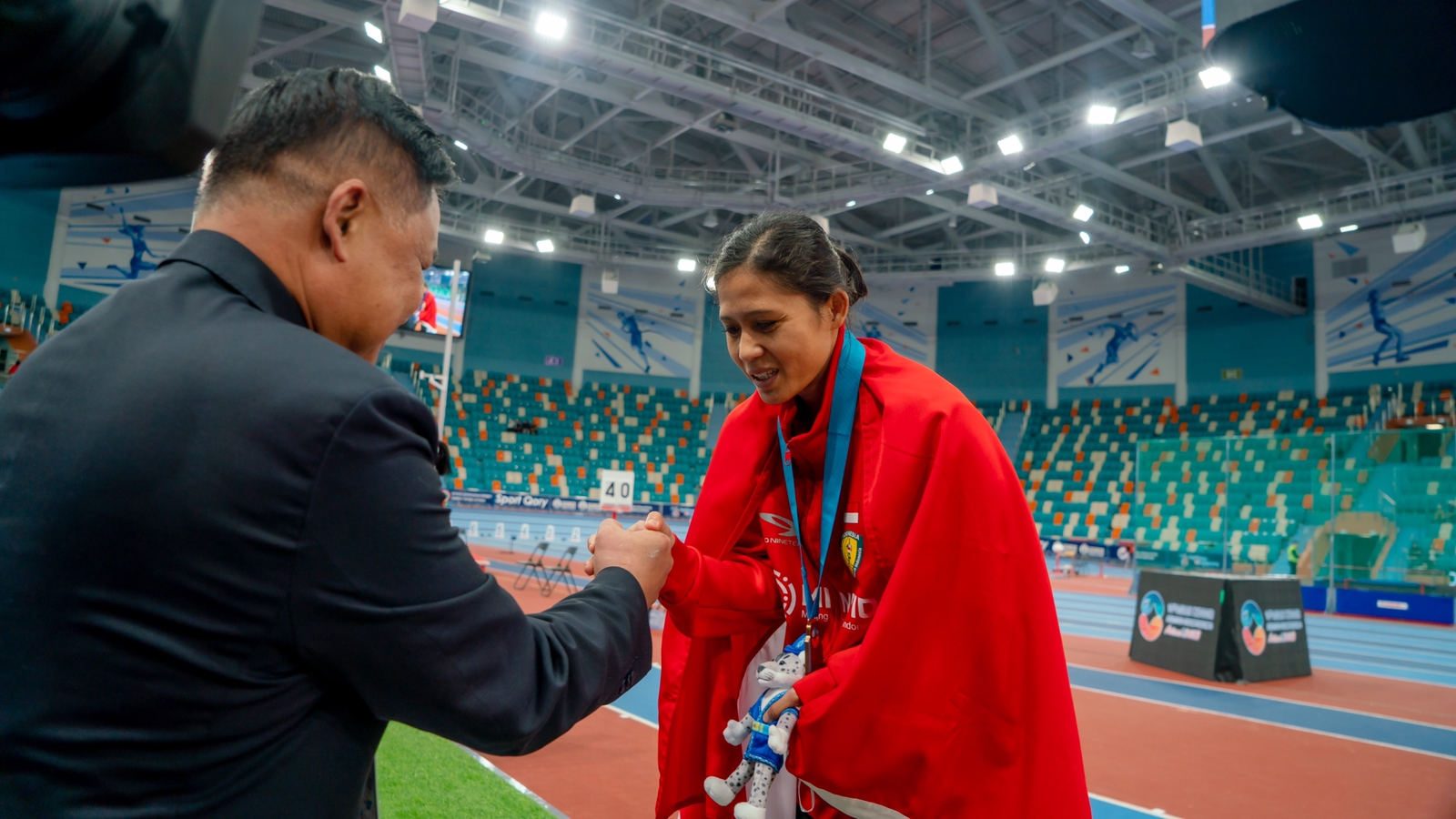 Atlet Lari Asal Muba Sri Maya Sari Raih Medali Perunggu di Asian Indoor Athletics Championship Kazakhtan