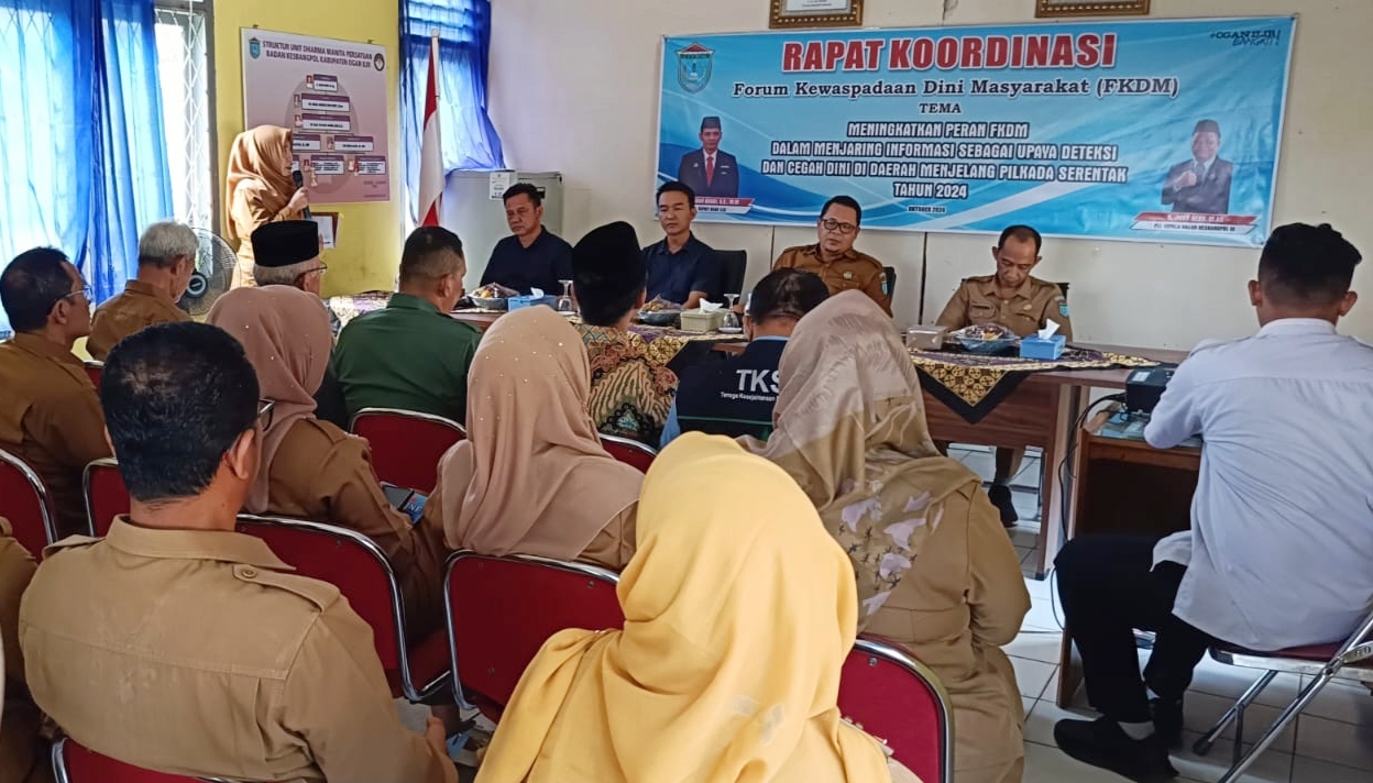 Tingkatkan Kewaspadaan dari Gangguan Kamtibmas Jelang Pilkada, Kesbangpol Ogan Ilir Gelar Rakor dengan FKDM