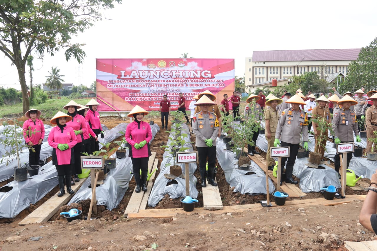 Polda Sumsel Launching Program Pekarangan Pangan Lestari, Dukung Ketahanan Pangan