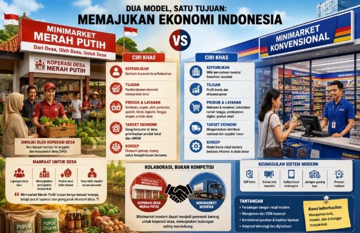 Minimarket Merah Putih Viral di Media Sosial, Ini Perbedaannya dengan Minimarket Konvensional