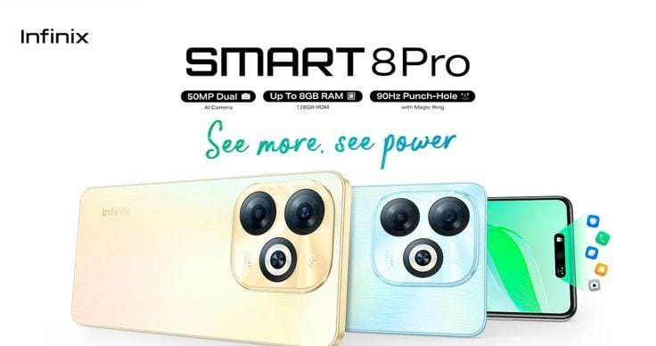 Infinix Smart 8 Pro Hadir dengan Desain Punch Hole dan Magic Ring Untuk Tampilan Unik dan Modern