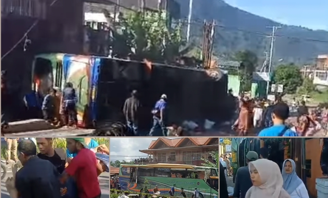 Innalillahi, Bus AKAP ALS Terbalik di Padangpanjang, Puluhan Penumpang Tewas dan Luka-luka