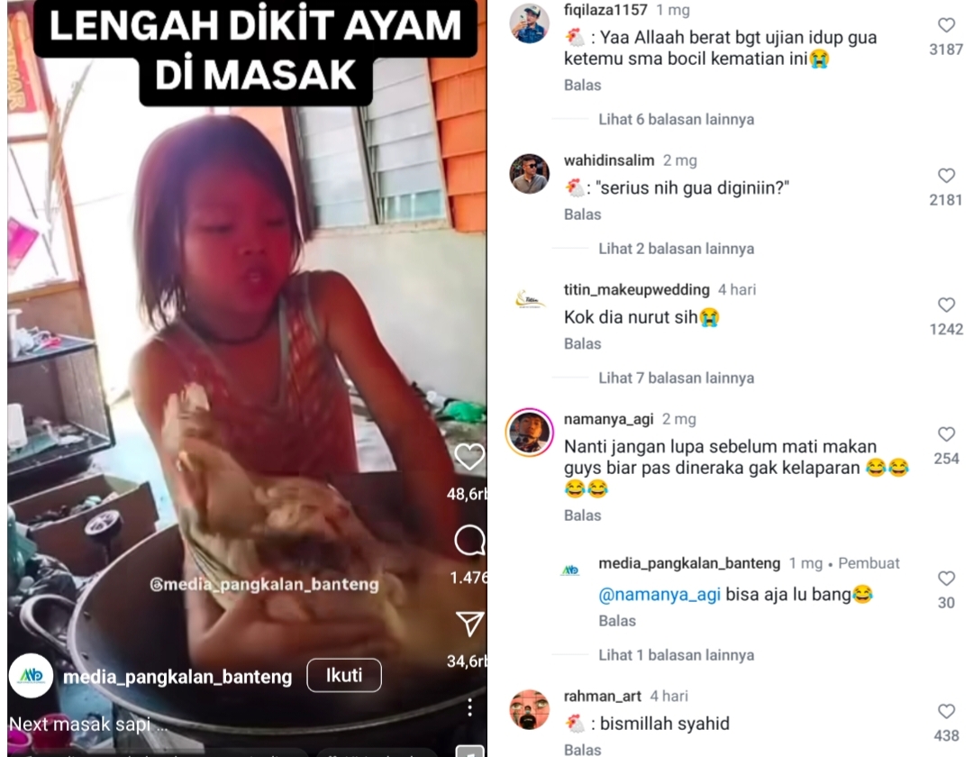 Bikin Ngakak, Bocil Ini Bagikan Tutorial Cara Memasak Ayam Hidup Bikin Mules Perut Warganet