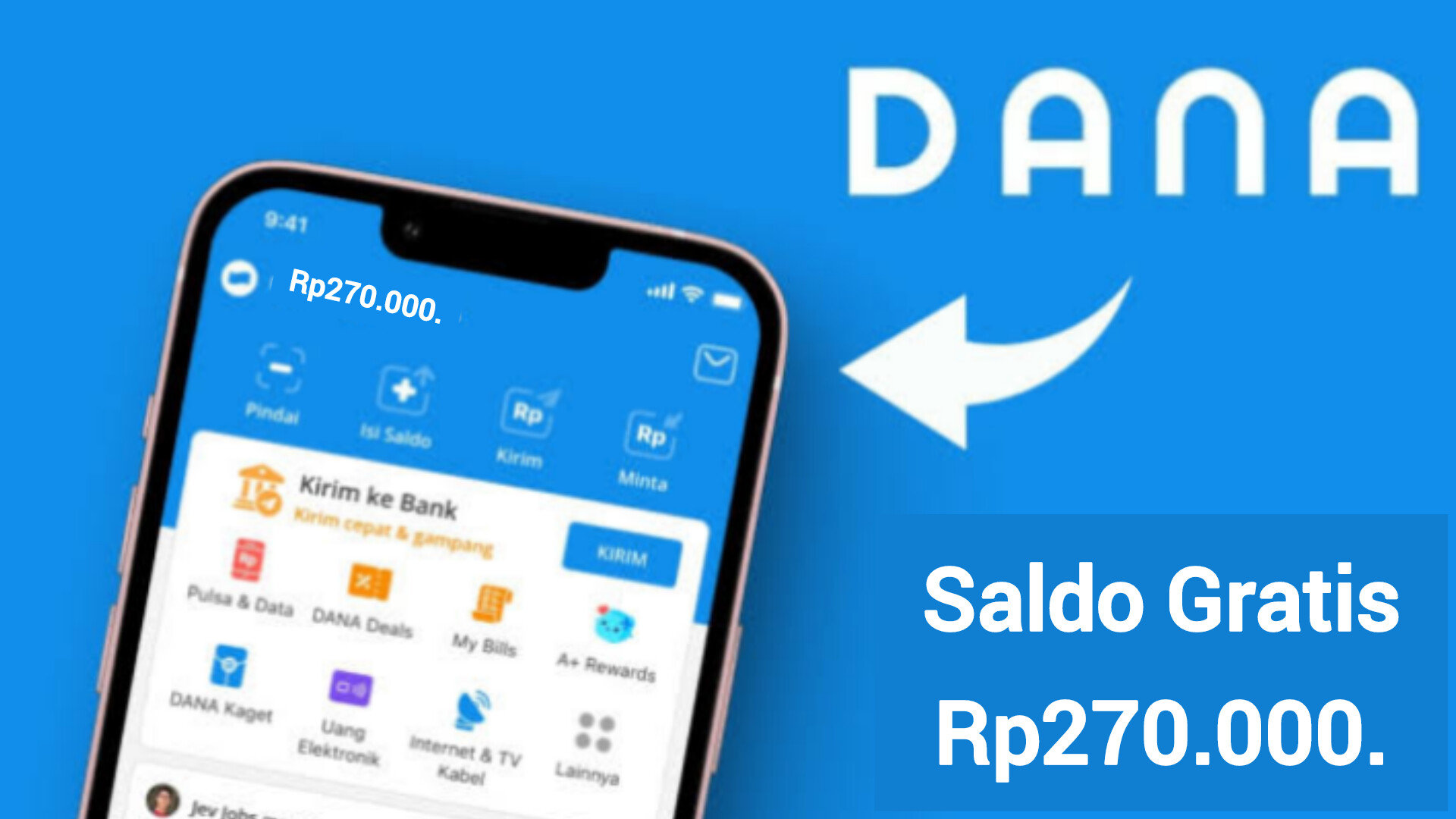 Bagi-bagi Saldo Gratis Hingga Rp270.000. Lewat Fitur DANA Kaget Langsung Masuk Dompet Digital 