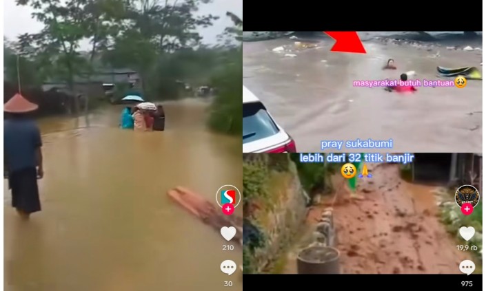 Detik-Detik Tandu Jenazah hingga Aksi Heroik Warga Selamatkan Korban Banjir Bandang Sukabumi Terekam Kamera