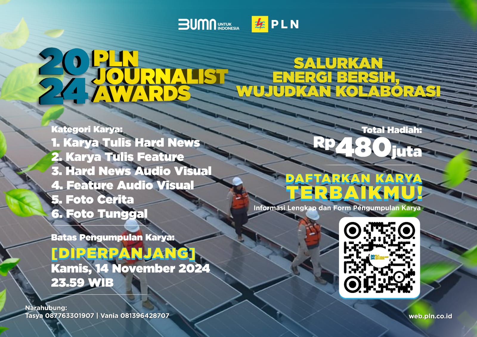 Pendaftaran PLN Journalist Award 2024 Diperpanjang Hingga 14 November 2024, Yuk Jangan Sampai Ketinggalan