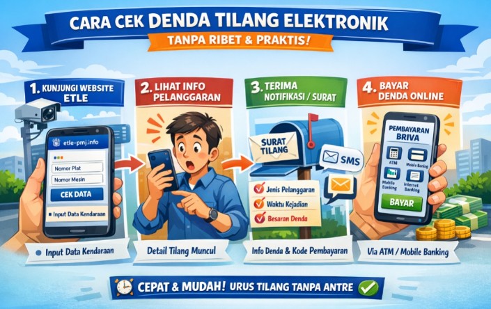 Praktis Tanpa Antre, Ini Cara Cek Denda Tilang Elektronik dari Rumah Lewat HP