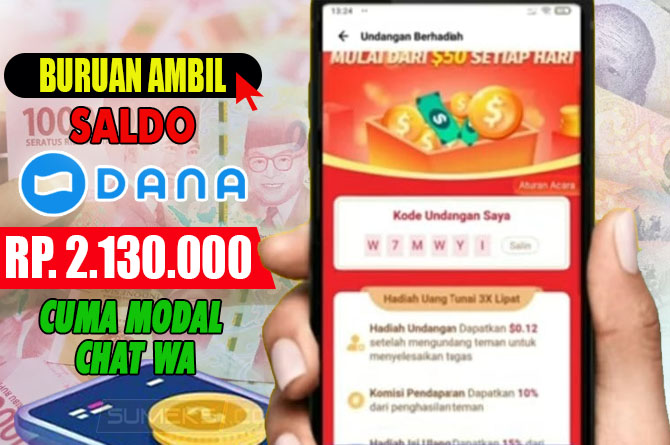 Siap-siap Dompet Luber, Saldo DANA Gratis Rp 2.130.000 Cuma Modal Chat WA Langsung Dibayar