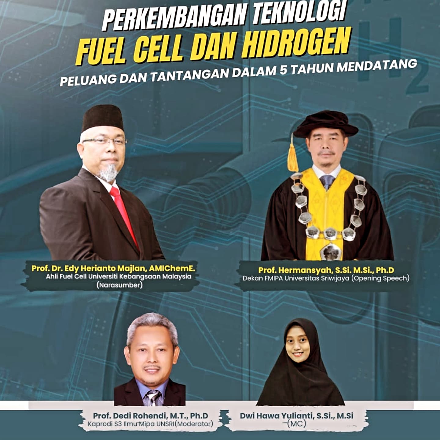 Ilmuwan Top Dunia Prof Edy Herianto Majlan Sampaikan Kuliah Umum Teknologi Hidrogen di FMIPA Unsri