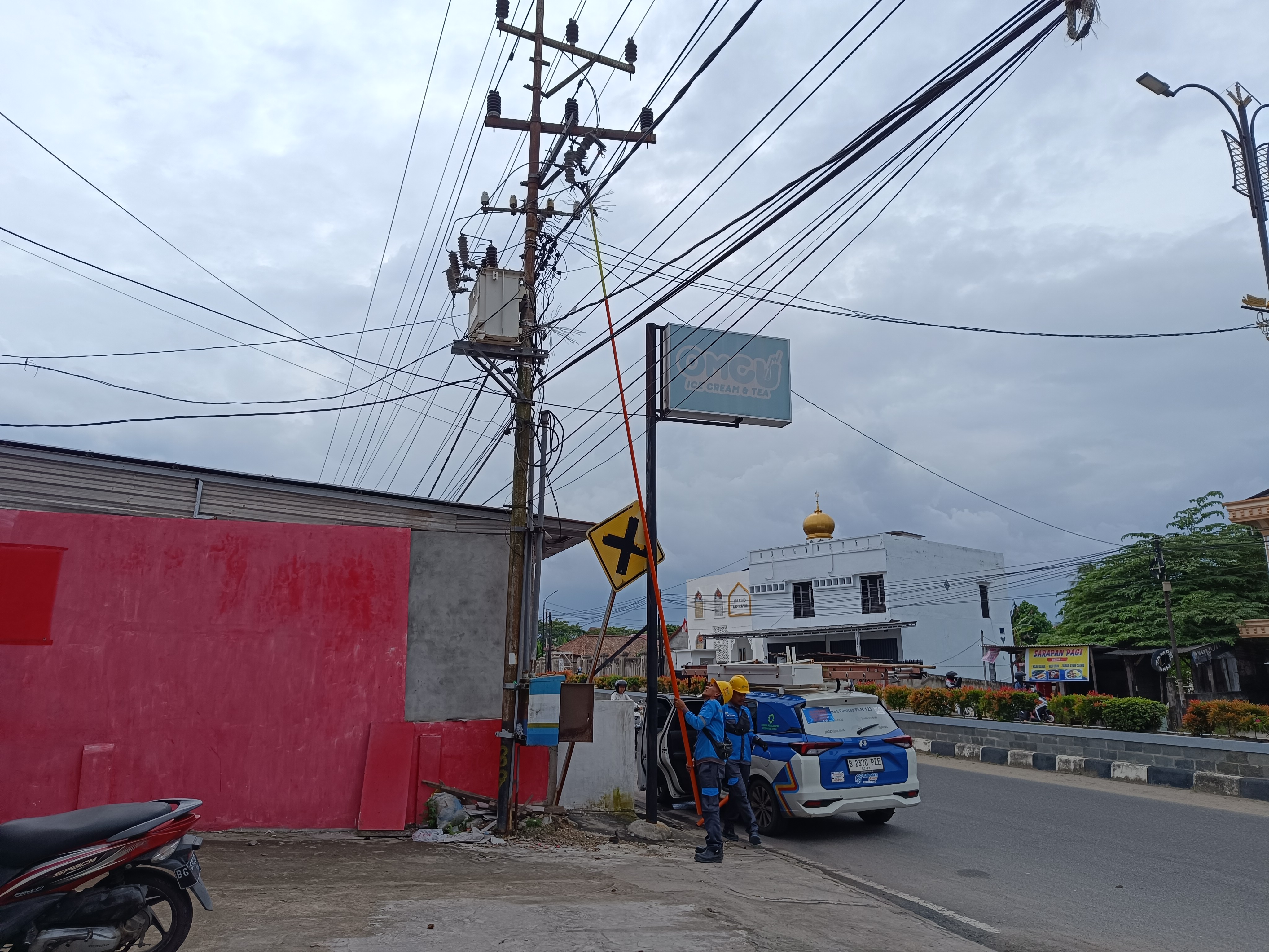 Gegara Monyet Nyangkut di Tiang Listrik, Sebagian Kayuagung Jadi Padam