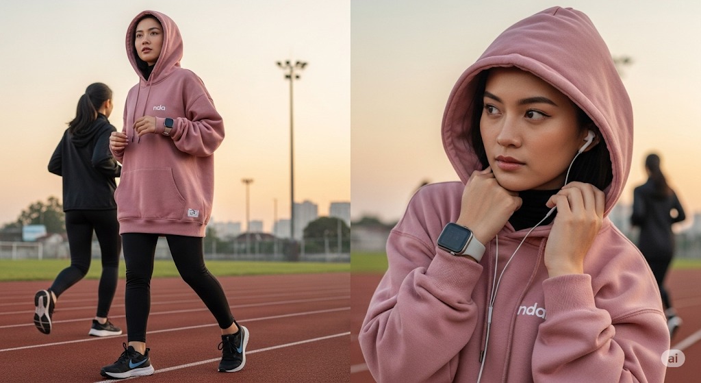 Sedang Trending Running Pakai Hoodie Oversize, Tertanya Bisa Tetap Ngebut dan Stylish!