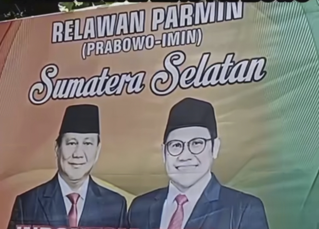 Penampakan Baliho Relawan Parmin Prabowo-Imin Sumatera Selatan Sukses Bikin Bingung Warganet