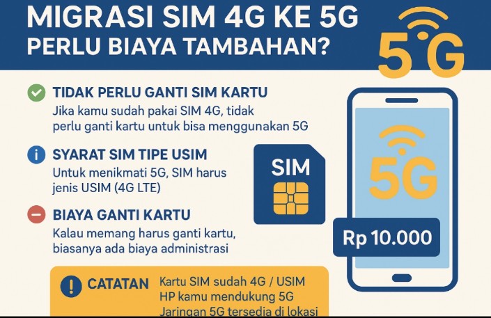 Migrasi SIM 4G ke 5G: Perlu Biaya Tambahan? Ini Penjelasan Lengkapnya