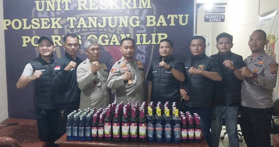 Operasi Miras Polsek Tanjung Batu Ogan Ilir, 89 Botol Disita dari Sejumlah Warung di Wilayah Hukumnya